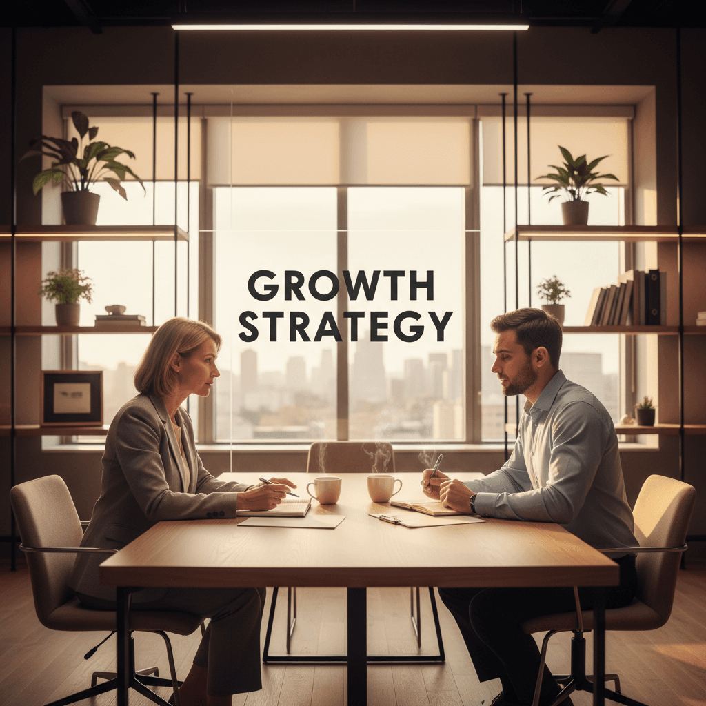 Life coach meeting with client in professional setting