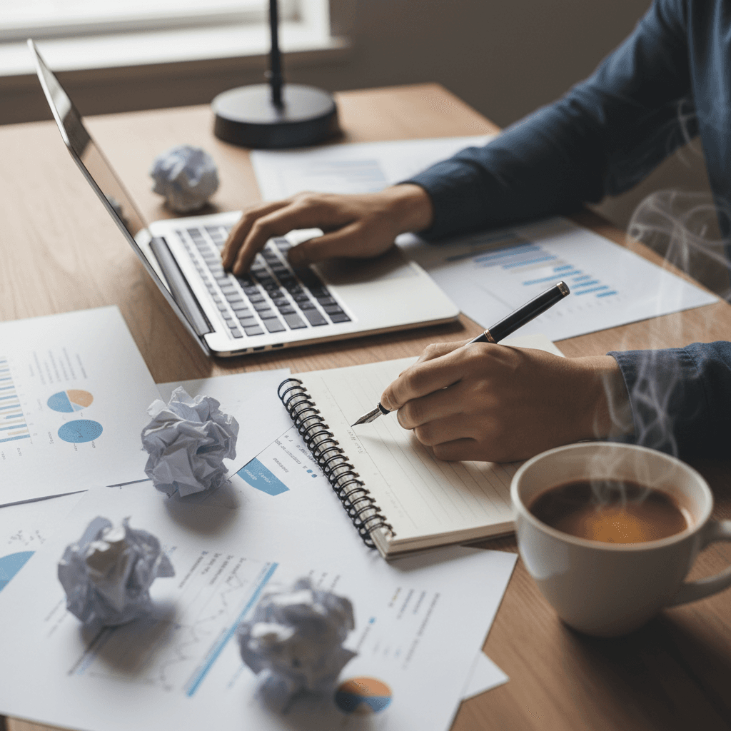 Entrepreneur developing business plan